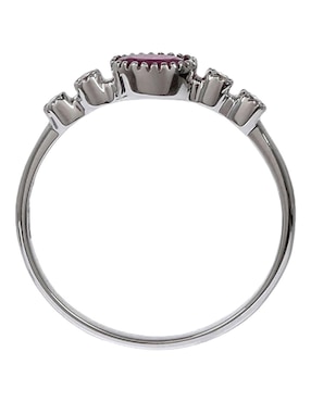Anillo ovalado Fascinare Addel 14 k de oro blanco rubí y diamante brillante