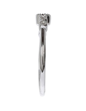 Anillo ovalado Fascinare Addel 14 k de oro blanco rubí y diamante brillante