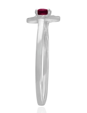 Anillo Fascinare Clara 14 k de oro blanco rubí y diamante pavé