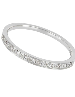 Anillo Valoro 14 k de oro blanco diamante pulido