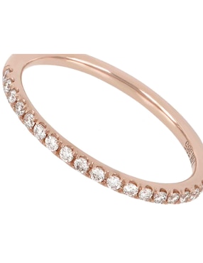 Anillo Valoro 14 k de oro rosa diamante pulido