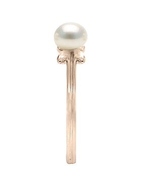 Anillo de flor Fianelli Rosa 14 k de oro rosa perla brillante