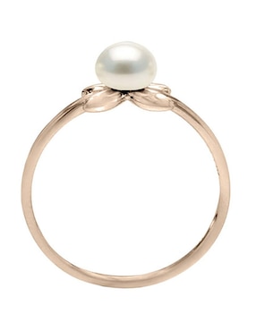 Anillo de flor Fianelli Rosa 14 k de oro rosa perla brillante