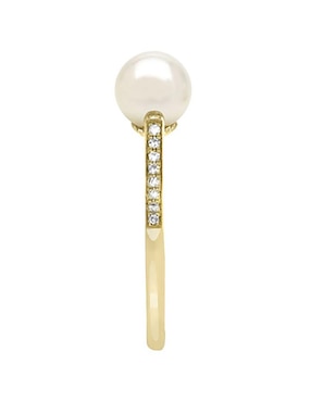 Anillo rectangular Fianelli Diana 14 k de oro amarillo diamante y perla brillante
