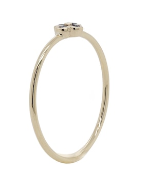Anillo de flor Valessa 14 k de oro amarillo zafiro brillante