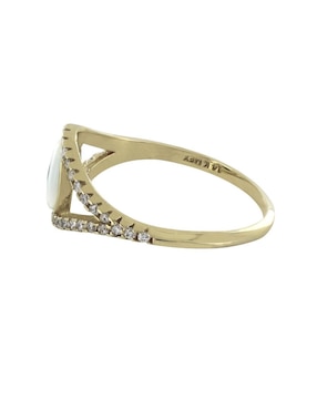 Anillo de ojo D Cadena 14 k de oro amarillo brillante