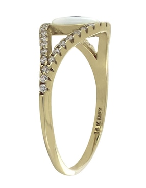 Anillo de ojo D Cadena 14 k de oro amarillo brillante