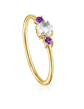 Anillo Tous Ivette 18 k de oro amarillo amatista pavé
