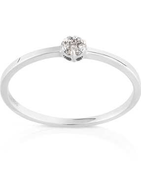 Anillo de flor Tous Les Classiques 18 k de oro blanco diamante brillante