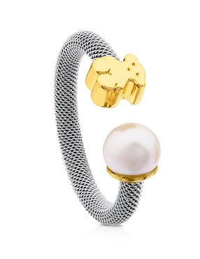 Anillo Tous Icon Mesh perla lustre
