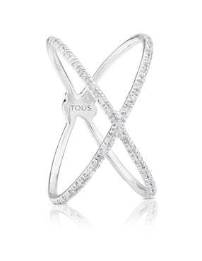 Anillo Tous Les Classiques 18 k de oro blanco diamante pavé