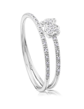 Anillo de oso Tous Sweet Dolls 18 k de oro blanco diamante brillante