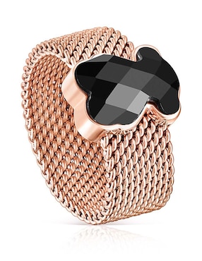 Anillo Tous Icon Mesh ónix brillante