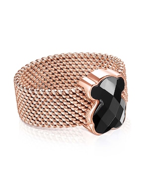 Anillo Tous Icon Mesh ónix brillante