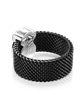 Anillo de oso Tous Icon Mesh ónix brillante