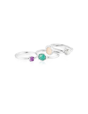 Anillo de flor Tous Cool Color P 925 de plata cuarzo lustre