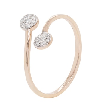 Anillo de flor Valessa 14 k de oro rosa diamante brillante