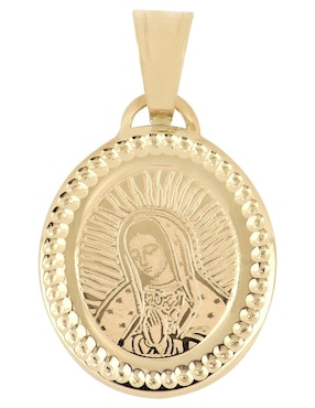 Dije Ovalada Dinasti Vigen De Guadalupe De Oro Amarillo 14 K