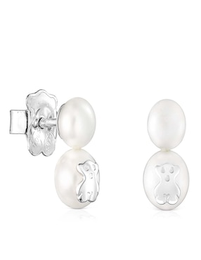 Broqueles Tous de plata P 925 con acabado lustre perla