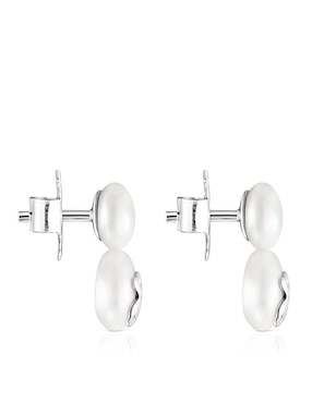 Broqueles Tous de plata P 925 con acabado lustre perla