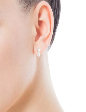 Broqueles Tous de plata P 925 con acabado lustre perla
