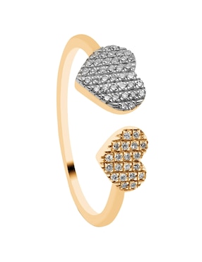 Anillo de corazón Jayda 14 k de oro amarillo diamante pavé