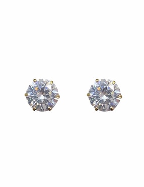 Broqueles Mancini de oro amarillo 18 K con acabado brillante zirconia