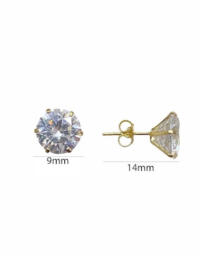 Broqueles Mancini de oro amarillo 18 K con acabado brillante zirconia