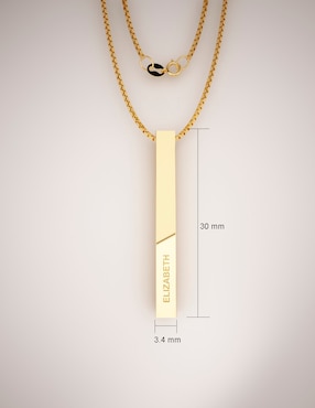 Colgante y dije rectangular Fonelli de oro 14 K