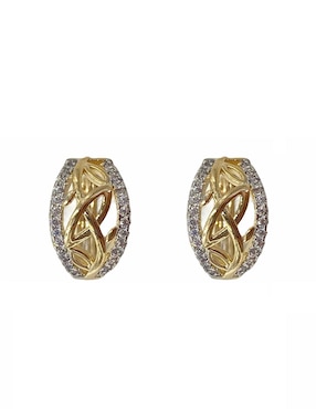 Aretes Oro Angelus con acabado brillante zirconia
