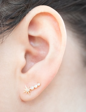 Piercing Ingrata Fortuna de oro amarillo 14 K con acabado brillante diamante