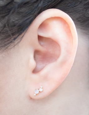 Aretes Ingrata Fortuna de oro amarillo 14 K con acabado brillante diamante