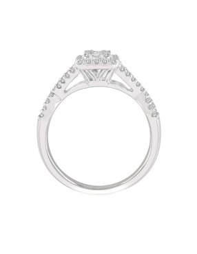 Solitario de oro blanco 14 k Amore Mio diamante