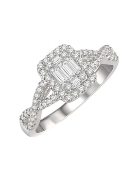 Solitario de oro blanco 14 k Amore Mio diamante