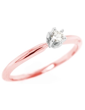 Solitario de oro blanco 14 k Idc diamante