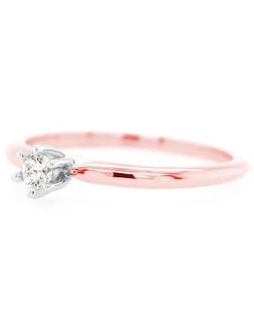 Solitario de oro blanco 14 k Idc diamante