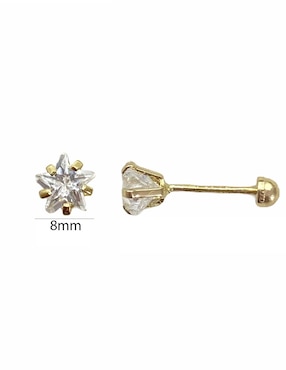 Broqueles Mancini de oro con acabado brillante zirconia