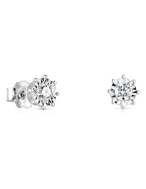 Broqueles Tous de oro blanco con acabado pavé diamante