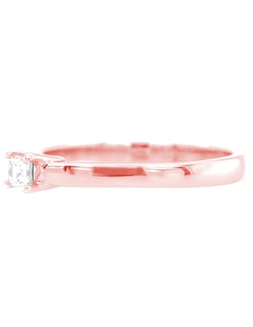Solitario de oro rosa 14 k Idc diamante