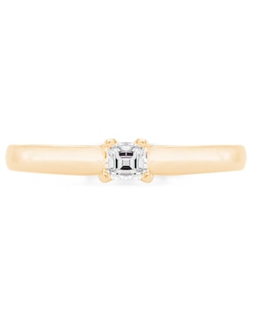 Solitario de oro rosa 14 k Idc diamante