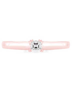Solitario de oro rosa 14 k Idc diamante