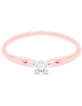 Solitario de oro 14 k Idc diamante