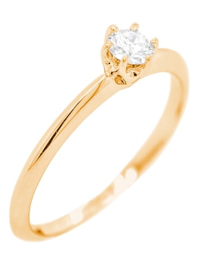 Solitario de oro blanco 14 k Idc diamante