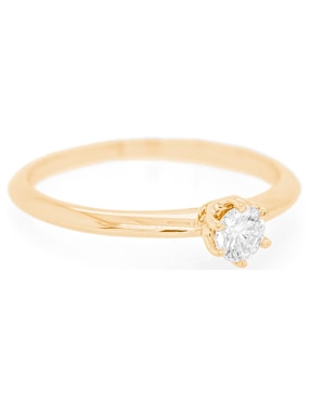 Solitario de oro blanco 14 k Idc diamante