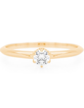 Solitario de oro blanco 14 k Idc diamante