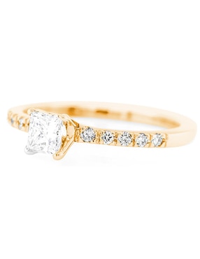 Solitario de oro 14 k Idc diamante