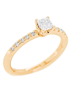 Solitario de oro 14 k Idc diamante