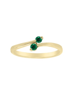 Anillo Fascinare 10 k de oro amarillo esmeralda brillante