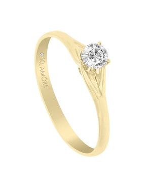 Solitario de oro 14 k Klamore Cecily diamante