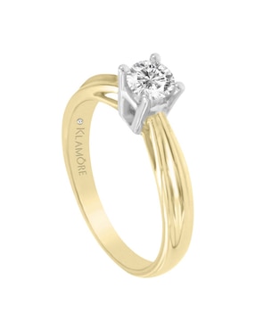 Solitario De Oro Amarillo 14 K Klamore Diamante